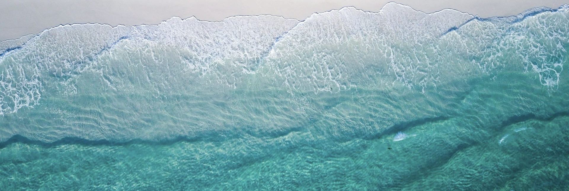 Aerial view of a breaking ocean wave